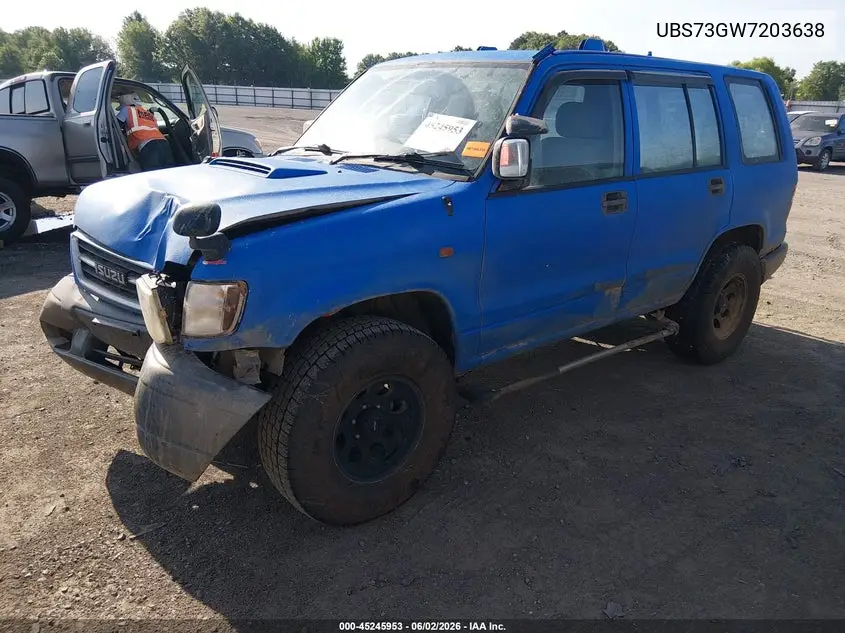 1998 Isuzu Bighorn VIN: UBS73GW7203638 Lot: 45245953