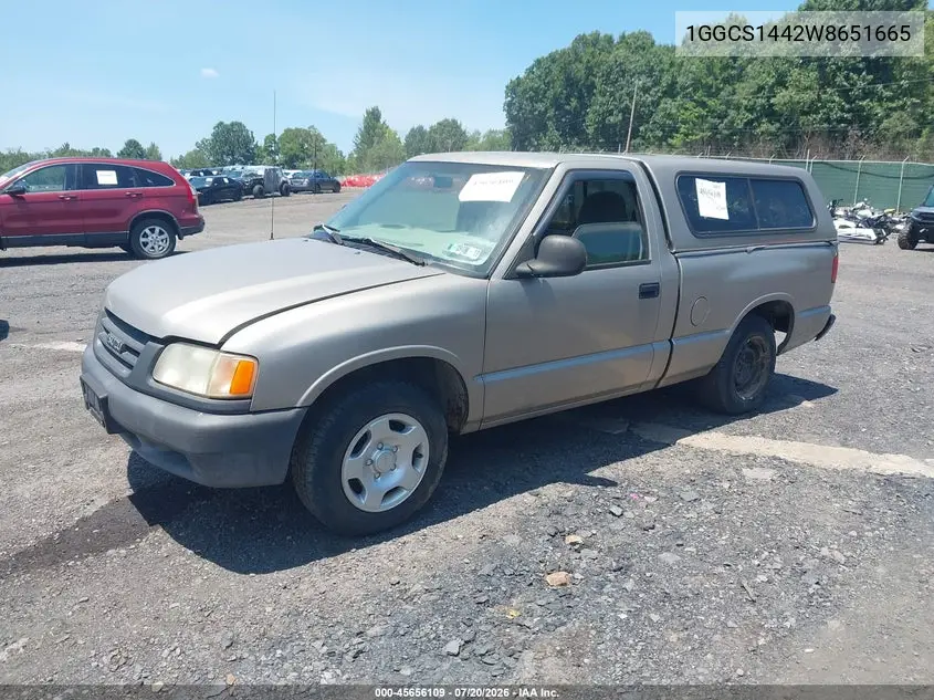 1998 Isuzu Hombre S VIN: 1GGCS1442W8651665 Lot: 45656109