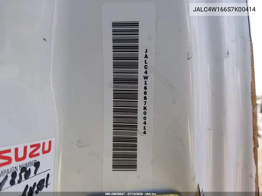 2025 Isuzu Npr Xd VIN: JALC4W166S7K00414 Lot: 45629547