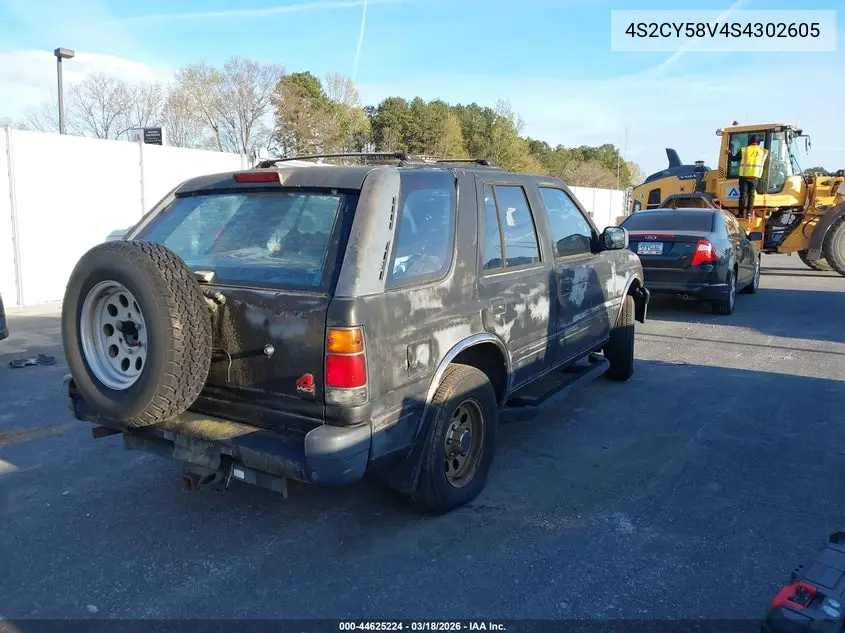 1995 Isuzu Rodeo S/Ls VIN: 4S2CY58V4S4302605 Lot: 44625224