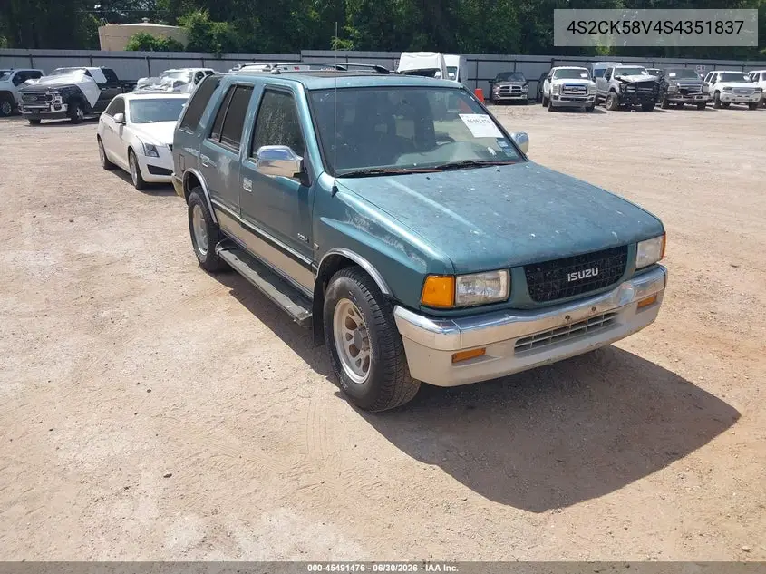 1995 Isuzu Rodeo S/Ls VIN: 4S2CK58V4S4351837 Lot: 45491476