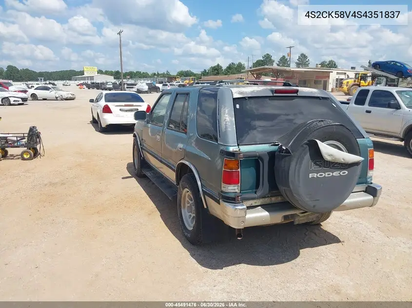 1995 Isuzu Rodeo S/Ls VIN: 4S2CK58V4S4351837 Lot: 45491476