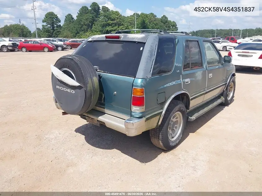 1995 Isuzu Rodeo S/Ls VIN: 4S2CK58V4S4351837 Lot: 45491476