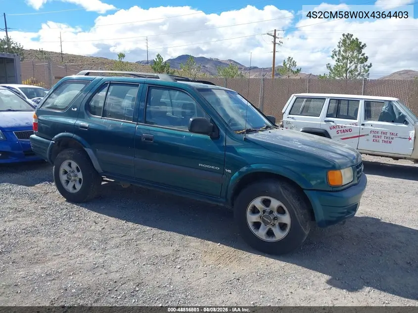 1999 Isuzu Rodeo Ls/Lse/S VIN: 4S2CM58W0X4364403 Lot: 44816801