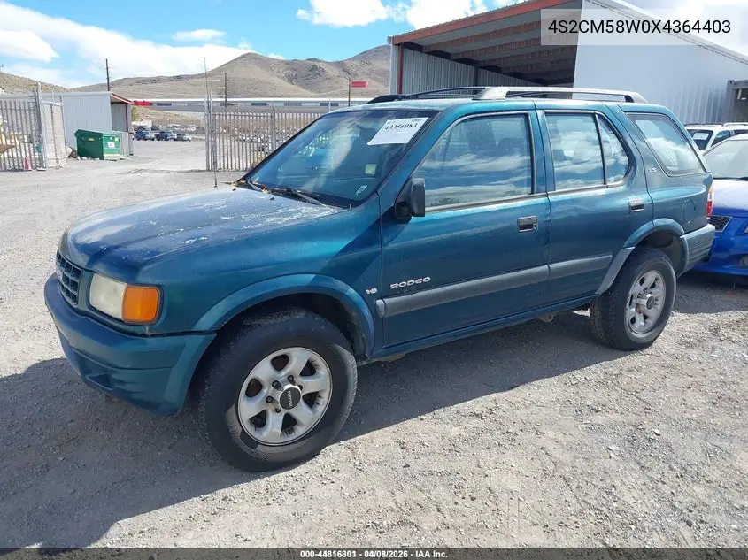 1999 Isuzu Rodeo Ls/Lse/S VIN: 4S2CM58W0X4364403 Lot: 44816801