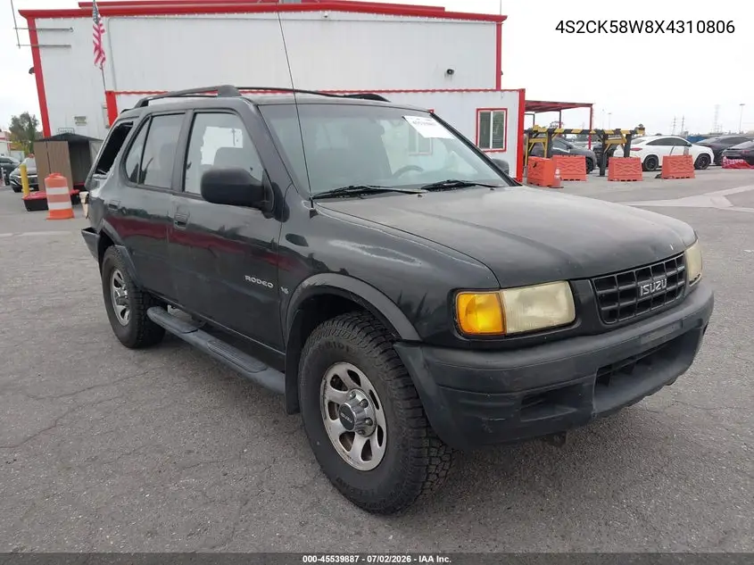 1999 Isuzu Rodeo Ls/Lse/S 3.2L VIN: 4S2CK58W8X4310806 Lot: 45539887