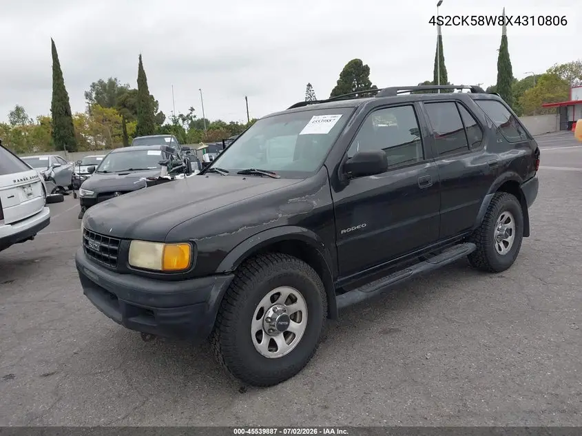 1999 Isuzu Rodeo Ls/Lse/S 3.2L VIN: 4S2CK58W8X4310806 Lot: 45539887