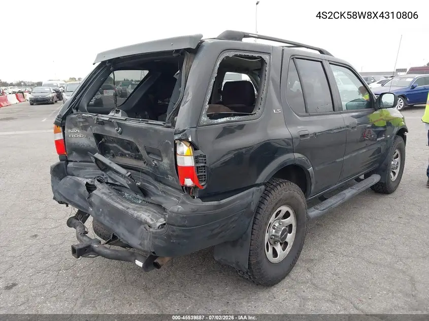 1999 Isuzu Rodeo Ls/Lse/S 3.2L VIN: 4S2CK58W8X4310806 Lot: 45539887