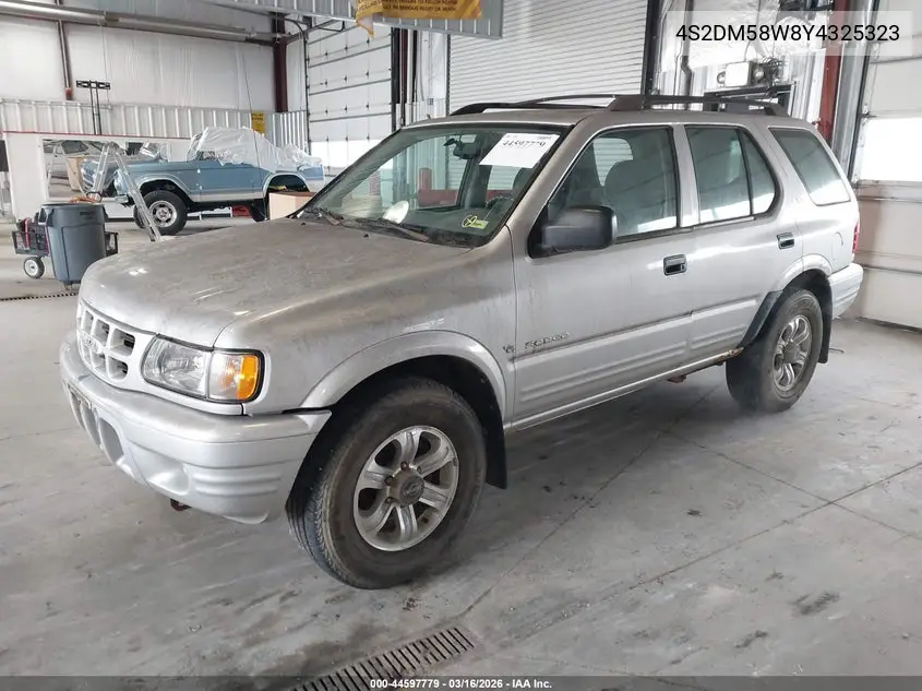 2000 Isuzu Rodeo Ls/Lse/S VIN: 4S2DM58W8Y4325323 Lot: 44597779