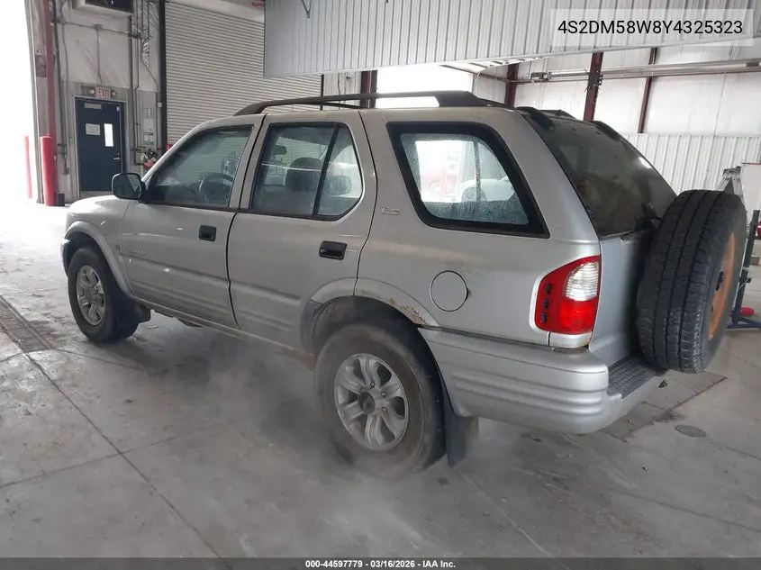 2000 Isuzu Rodeo Ls/Lse/S VIN: 4S2DM58W8Y4325323 Lot: 44597779