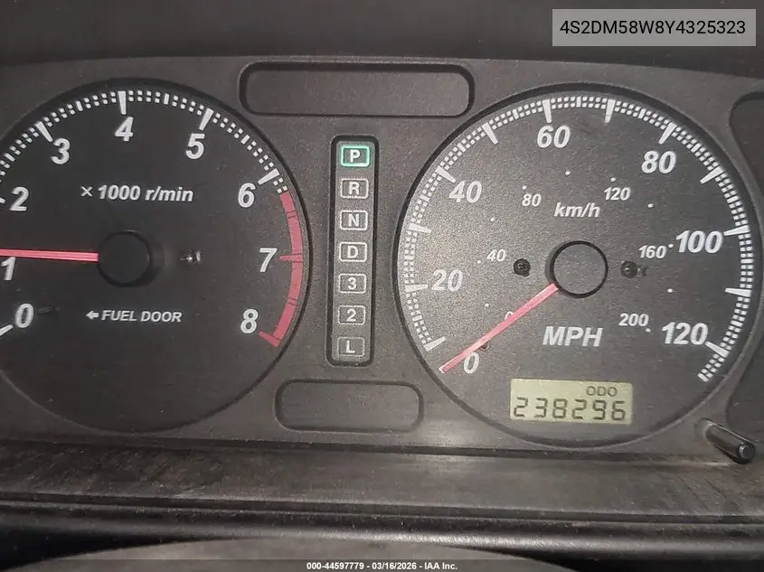 2000 Isuzu Rodeo Ls/Lse/S VIN: 4S2DM58W8Y4325323 Lot: 44597779