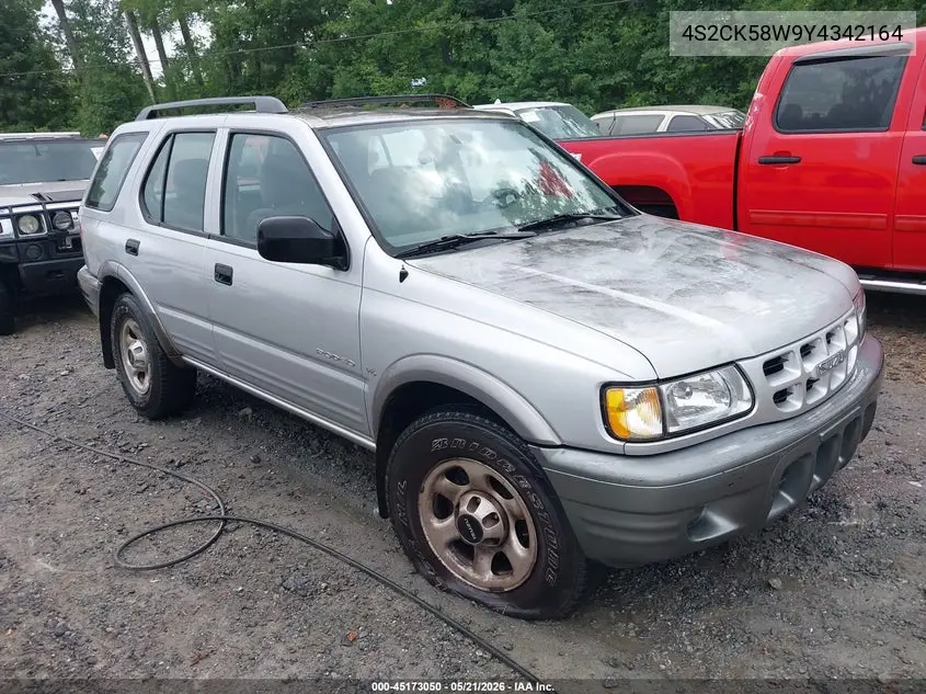 2000 Isuzu Rodeo Ls/Lse/S 3.2L VIN: 4S2CK58W9Y4342164 Lot: 45173050