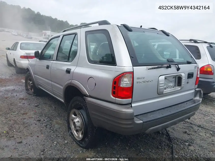 2000 Isuzu Rodeo Ls/Lse/S 3.2L VIN: 4S2CK58W9Y4342164 Lot: 45173050