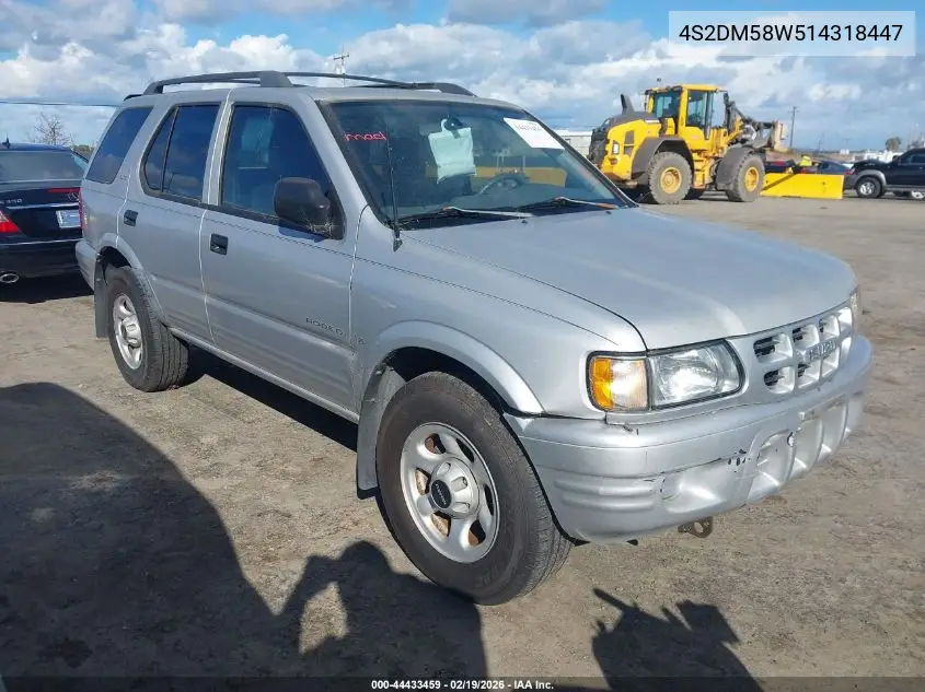 2001 Isuzu Rodeo Ls 3.2L/Ls 3.2L V6/Lse 3.2L V6/S/S 3.2L V6 VIN: 4S2DM58W514318447 Lot: 44433459