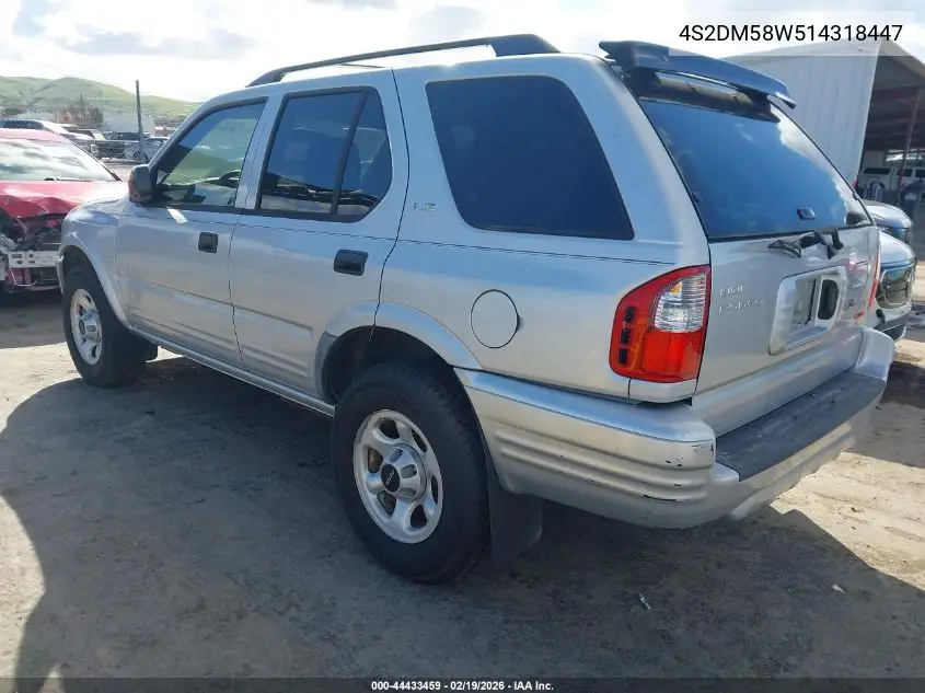 2001 Isuzu Rodeo Ls 3.2L/Ls 3.2L V6/Lse 3.2L V6/S/S 3.2L V6 VIN: 4S2DM58W514318447 Lot: 44433459