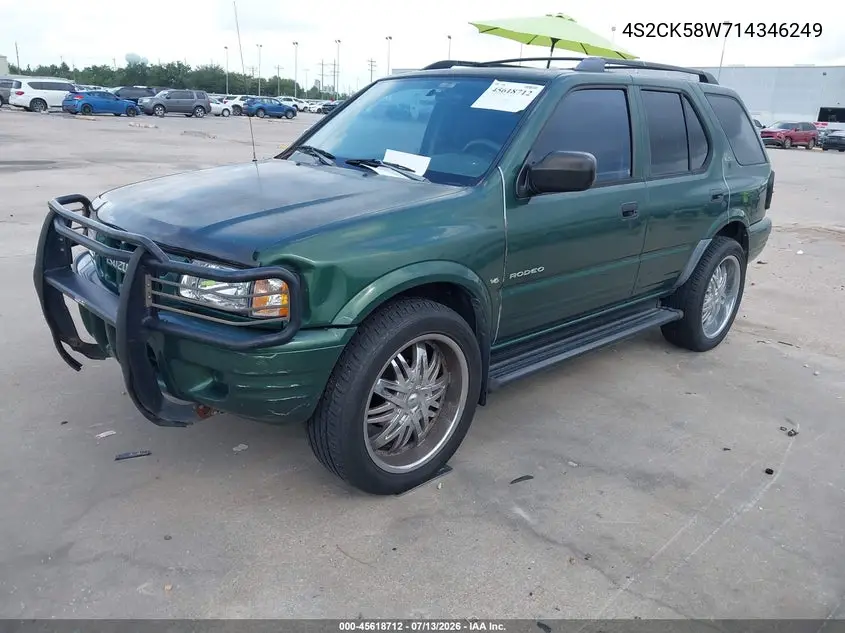 2001 Isuzu Rodeo Ls 3.2L V6/Lse 3.2L V6/S 3.2L V6 VIN: 4S2CK58W714346249 Lot: 45618712