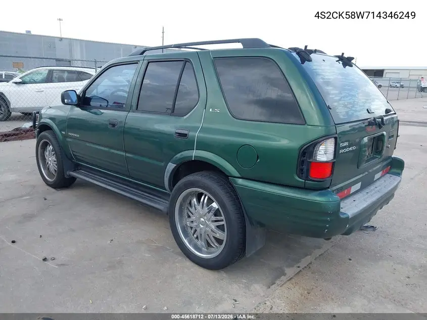 2001 Isuzu Rodeo Ls 3.2L V6/Lse 3.2L V6/S 3.2L V6 VIN: 4S2CK58W714346249 Lot: 45618712