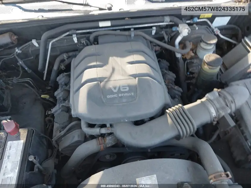2002 Isuzu Rodeo Sport S 3.2L V6 Hard Top/S 3.2L V6 Soft Top VIN: 4S2CM57W824335175 Lot: 45060243