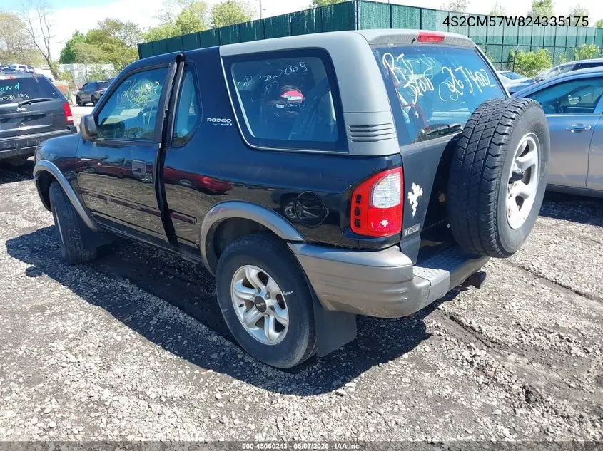 2002 Isuzu Rodeo Sport S 3.2L V6 Hard Top/S 3.2L V6 Soft Top VIN: 4S2CM57W824335175 Lot: 45060243
