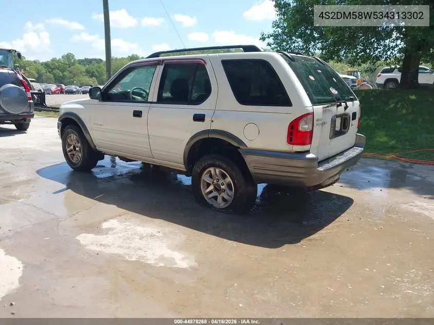 2003 Isuzu Rodeo S 3.2L V6 VIN: 4S2DM58W534313302 Lot: 44878268