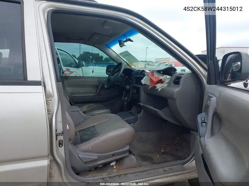 2004 Isuzu Rodeo S 3.2L V6 VIN: 4S2CK58W244315012 Lot: 45445656