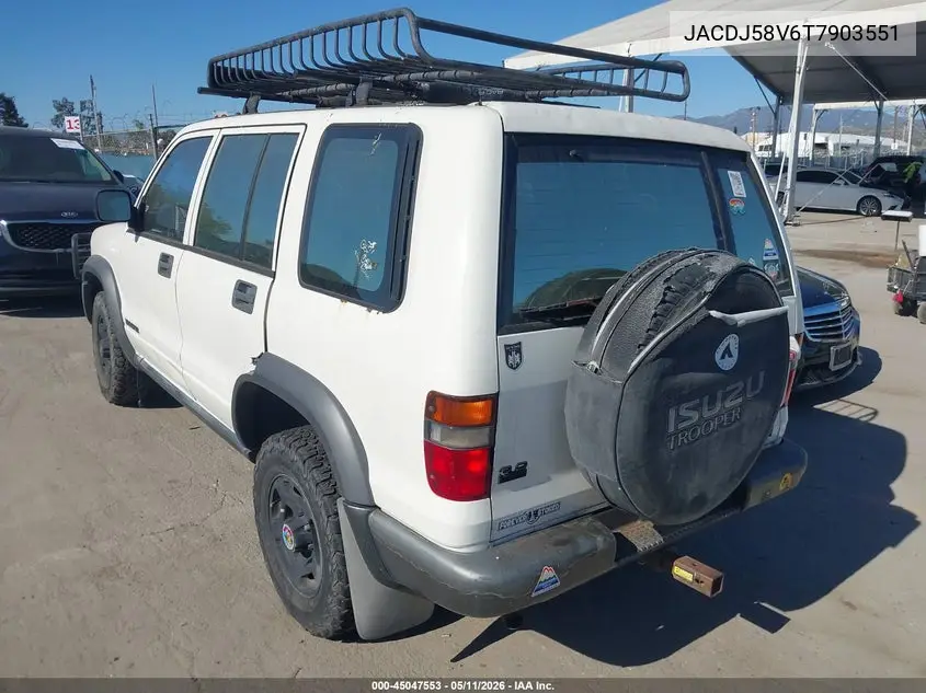 1996 Isuzu Trooper S/Se/Ls/Limited VIN: JACDJ58V6T7903551 Lot: 45047553