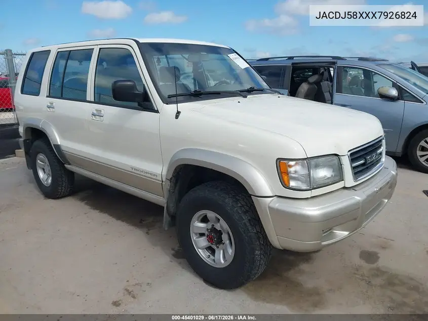 1999 Isuzu Trooper S VIN: JACDJ58XXX7926824 Lot: 45401029