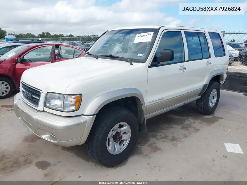 1999 Isuzu Trooper S VIN: JACDJ58XXX7926824 Lot: 45401029