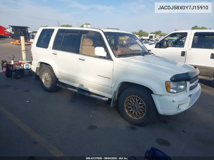 2000 Isuzu Trooper Limited/Ls/S VIN: JACDJ58X0Y7J15910 Lot: 43137606