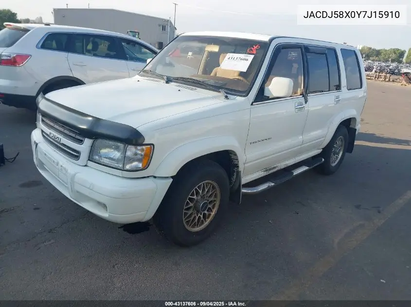 2000 Isuzu Trooper Limited/Ls/S VIN: JACDJ58X0Y7J15910 Lot: 43137606