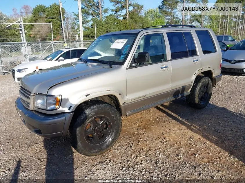 2000 Isuzu Trooper VIN: JACDJ58X7Y7J00143 Lot: 44607594