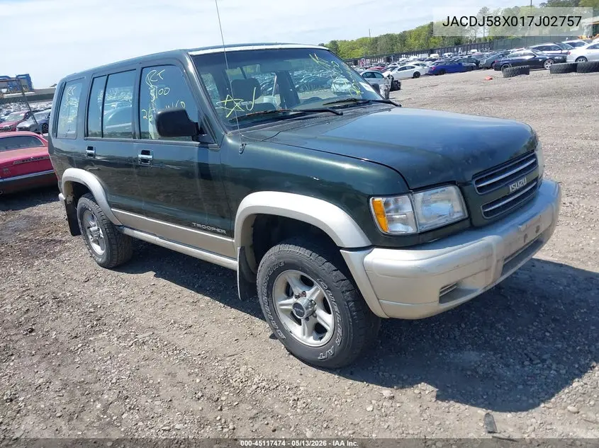 2001 Isuzu Trooper Limited/Ls/S VIN: JACDJ58X017J02757 Lot: 45117474