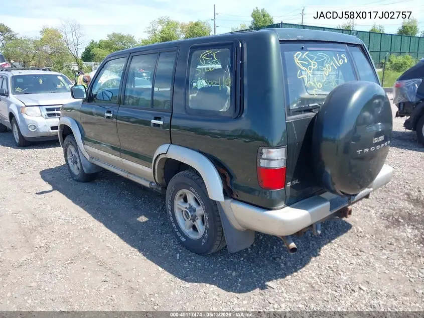 2001 Isuzu Trooper Limited/Ls/S VIN: JACDJ58X017J02757 Lot: 45117474