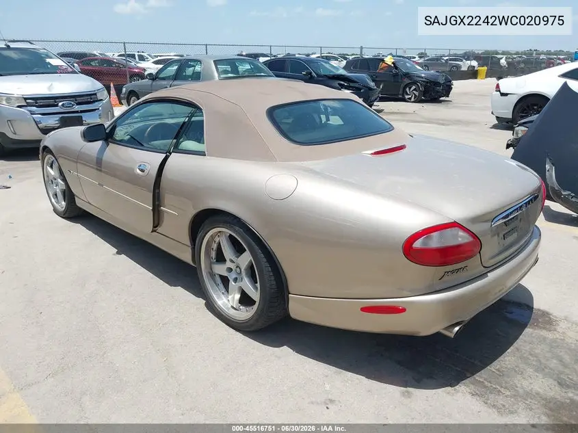 1998 Jaguar Xk8 VIN: SAJGX2242WC020975 Lot: 45516751