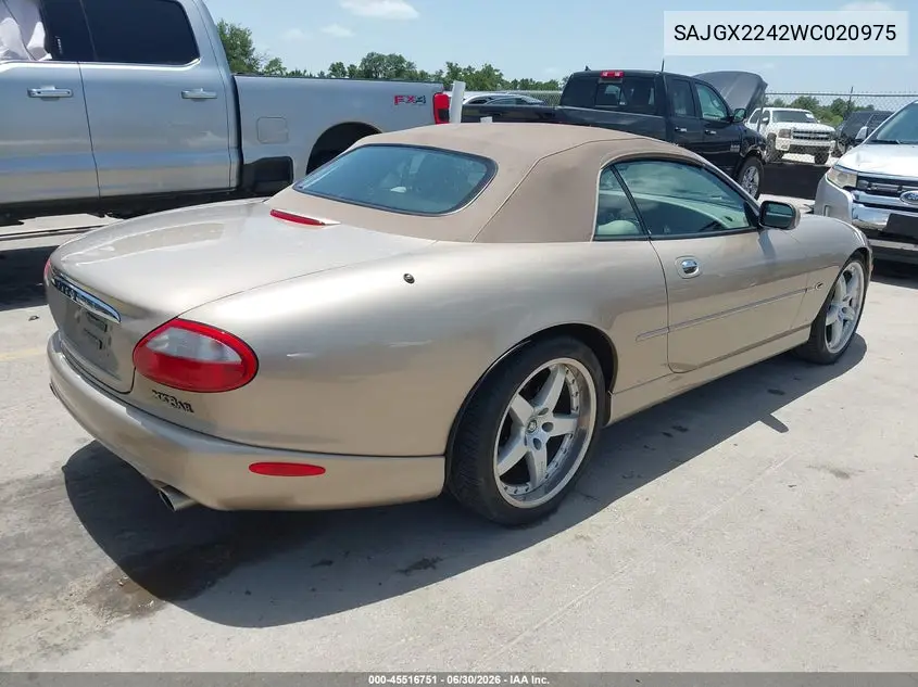 1998 Jaguar Xk8 VIN: SAJGX2242WC020975 Lot: 45516751