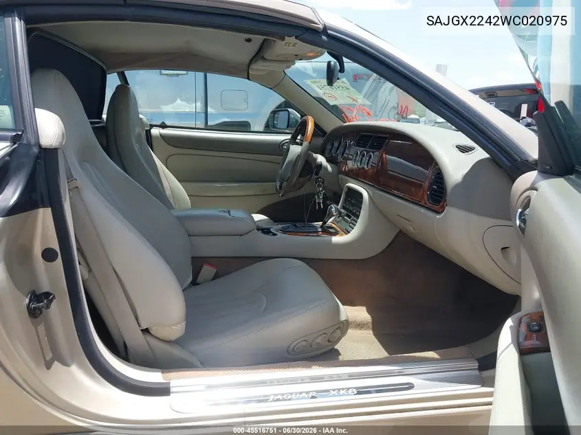 1998 Jaguar Xk8 VIN: SAJGX2242WC020975 Lot: 45516751