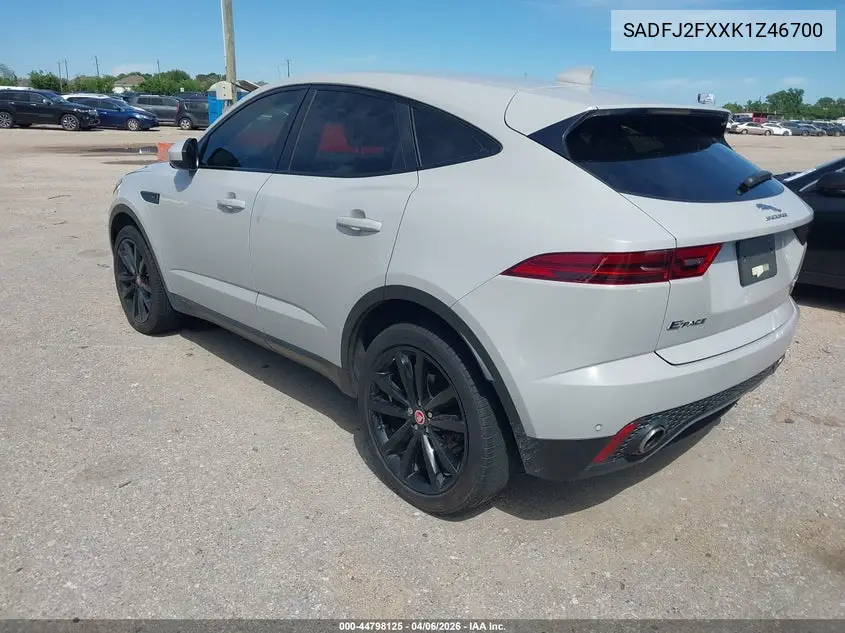 2019 Jaguar E-Pace S VIN: SADFJ2FXXK1Z46700 Lot: 44798125