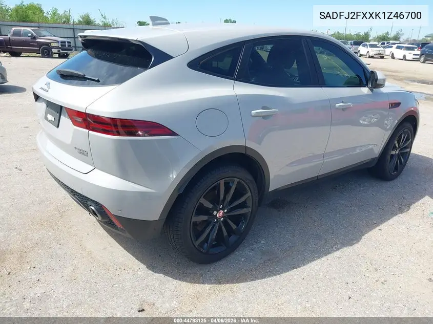 2019 Jaguar E-Pace S VIN: SADFJ2FXXK1Z46700 Lot: 44798125