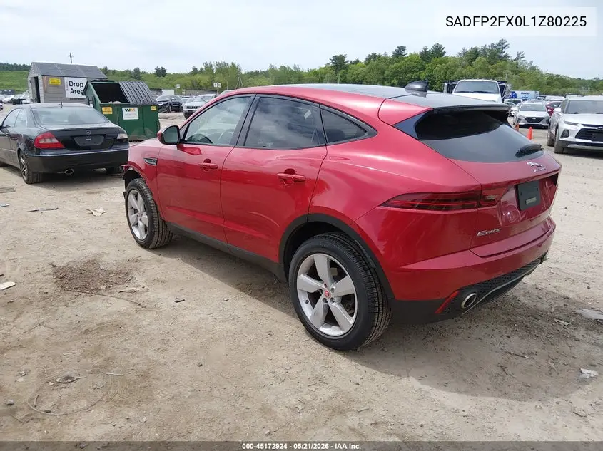 2020 Jaguar E-Pace Se P250 Awd Automatic VIN: SADFP2FX0L1Z80225 Lot: 45172924