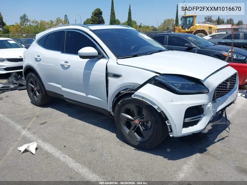 2021 Jaguar E-Pace Se P250 Awd Automatic VIN: SADFP2FXXM1016670 Lot: 45490764