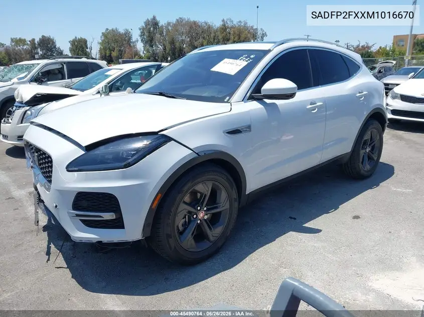 2021 Jaguar E-Pace Se P250 Awd Automatic VIN: SADFP2FXXM1016670 Lot: 45490764