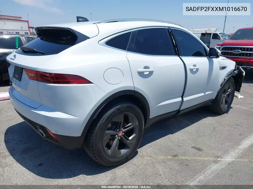 2021 Jaguar E-Pace Se P250 Awd Automatic VIN: SADFP2FXXM1016670 Lot: 45490764