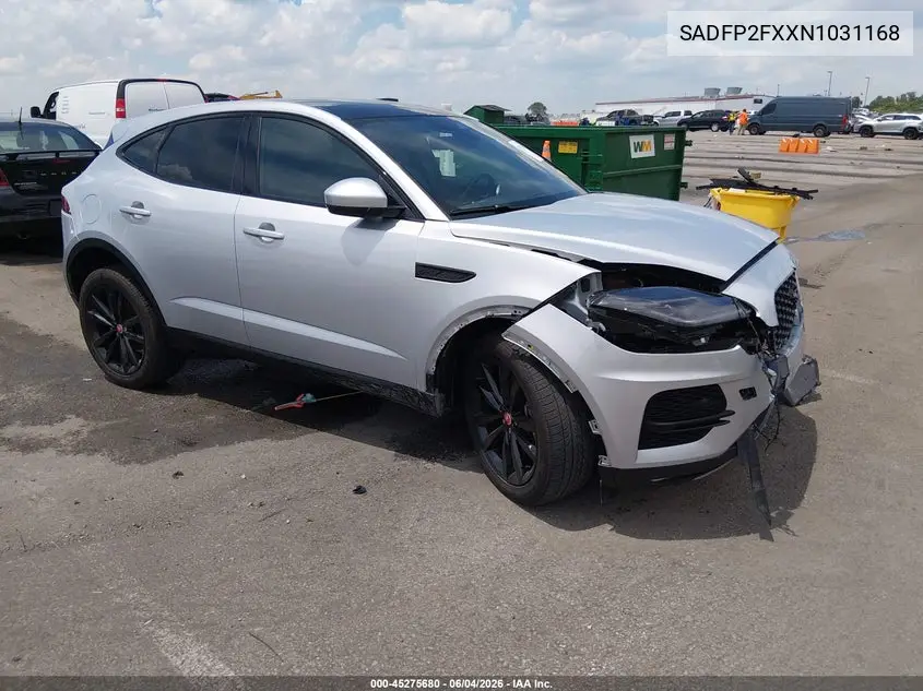 2022 Jaguar E-Pace Se P250 Awd Automatic VIN: SADFP2FXXN1031168 Lot: 45275680