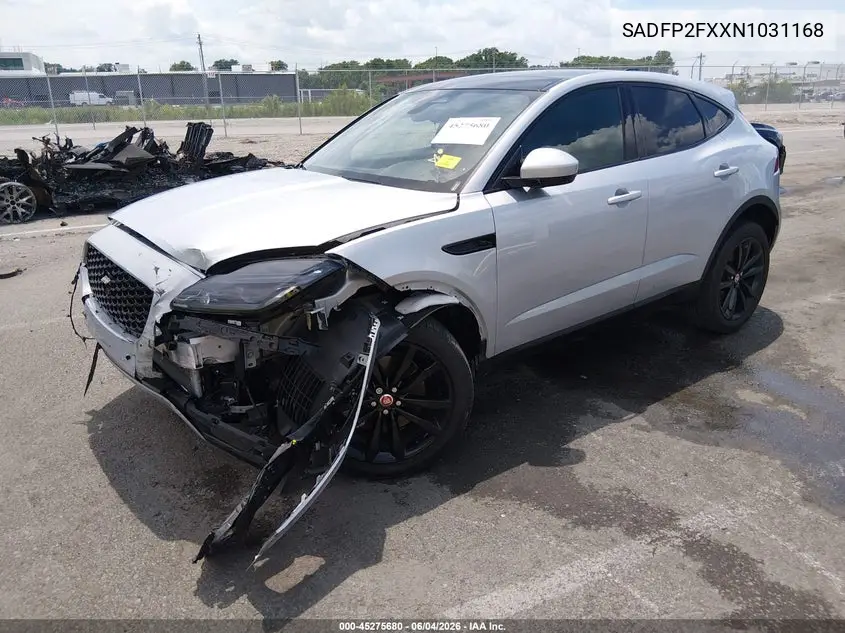 2022 Jaguar E-Pace Se P250 Awd Automatic VIN: SADFP2FXXN1031168 Lot: 45275680