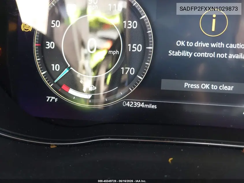 2022 Jaguar E-Pace Se P250 Awd Automatic VIN: SADFP2FXXN1029873 Lot: 45349728