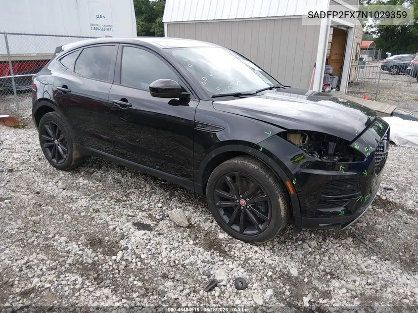 2022 Jaguar E-Pace Se P250 Awd Automatic VIN: SADFP2FX7N1029359 Lot: 45404915