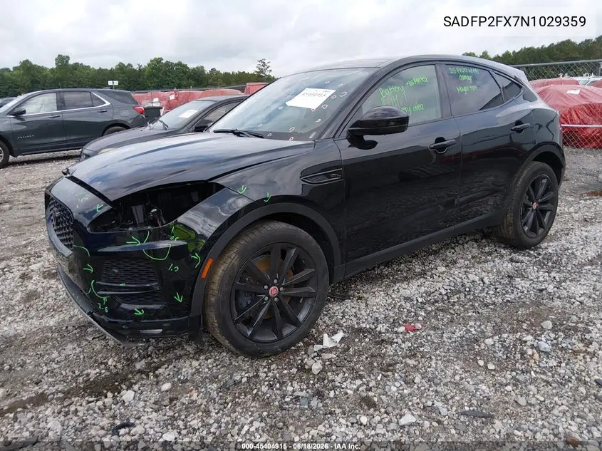 2022 Jaguar E-Pace Se P250 Awd Automatic VIN: SADFP2FX7N1029359 Lot: 45404915