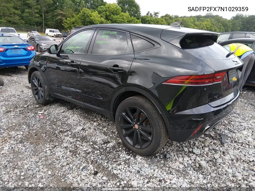 2022 Jaguar E-Pace Se P250 Awd Automatic VIN: SADFP2FX7N1029359 Lot: 45404915