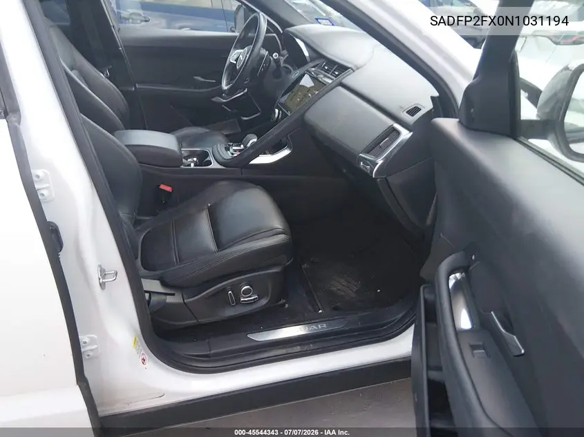 2022 Jaguar E-Pace Se P250 Awd Automatic VIN: SADFP2FX0N1031194 Lot: 45544343