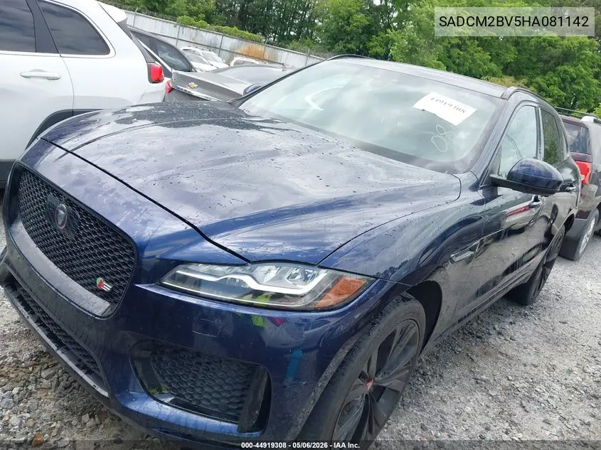 2017 Jaguar F-Pace S VIN: SADCM2BV5HA081142 Lot: 44919308